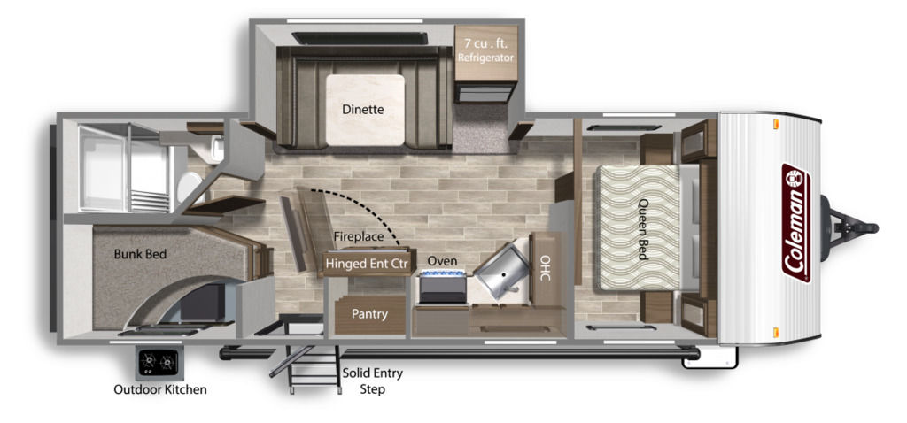 2023 DUTCHMEN COLEMAN LANTERN 242BHWE, , floor-plans-day image number 0